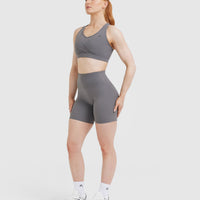 UnifiedMove High Waisted Shorts 6" | Ash Grey