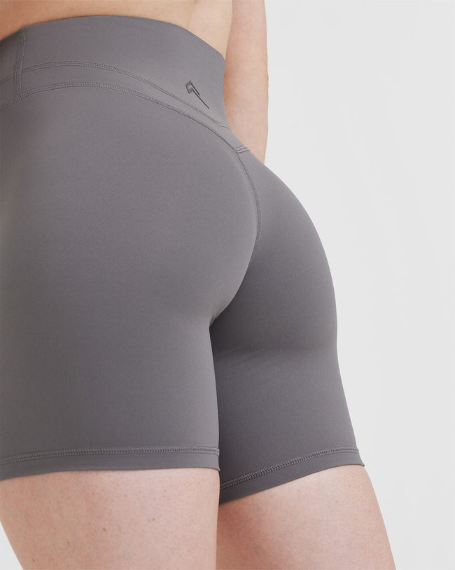 UnifiedMove High Waisted Shorts 6" | Ash Grey