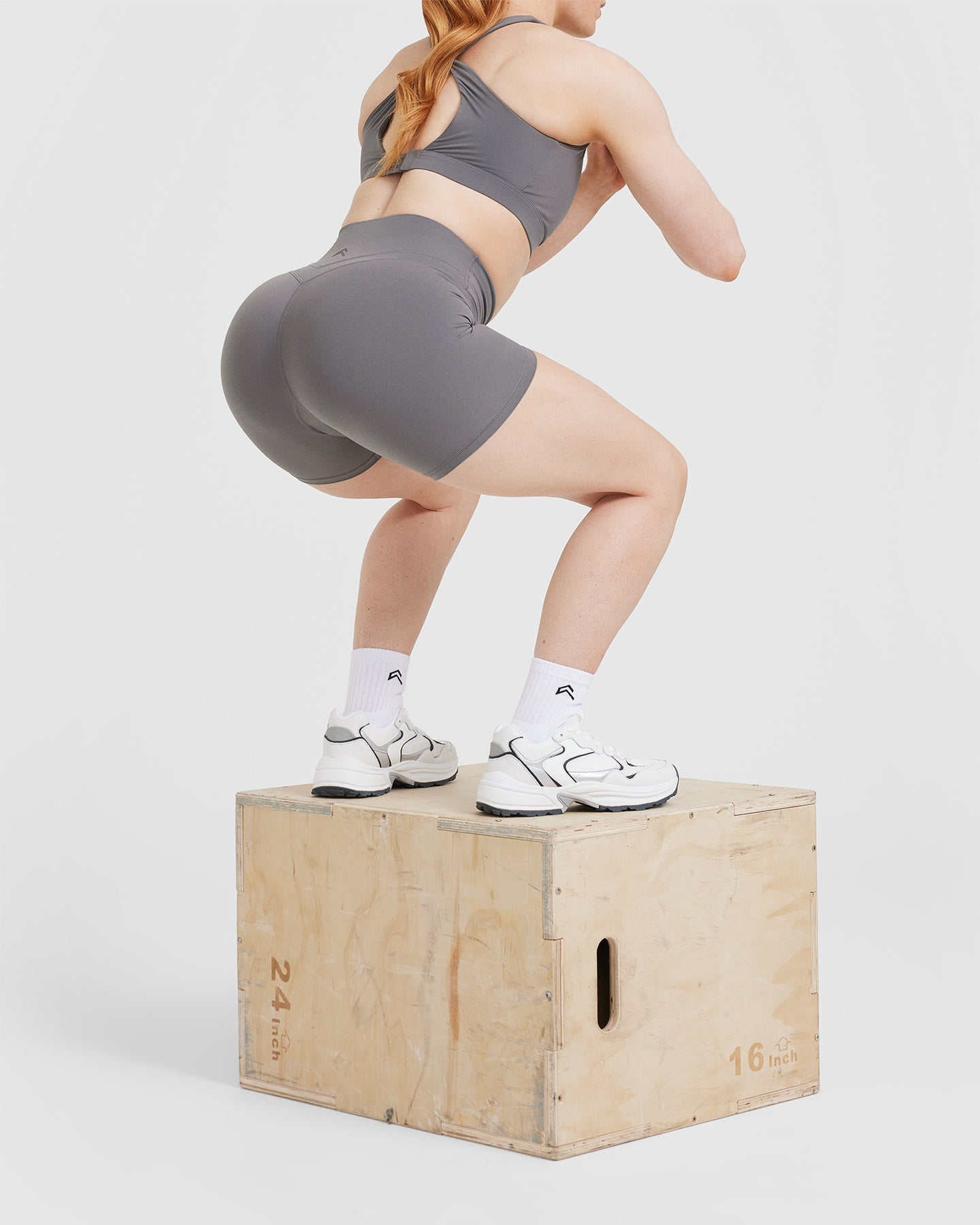 UnifiedMove High Waisted Shorts 6" | Ash Grey