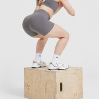 UnifiedMove High Waisted Shorts 6" | Ash Grey