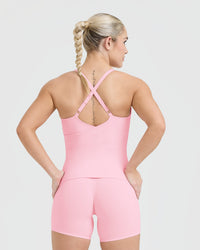 Unified V-Neck Cross Back Vest | Petal Pink
