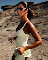 UnifiedMove™ T Back Mid Tank Top with Built in Bra Shelf | Meadow Mist Green