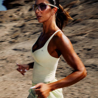 UnifiedMove™ T Back Mid Tank Top with Built in Bra Shelf | Meadow Mist Green
