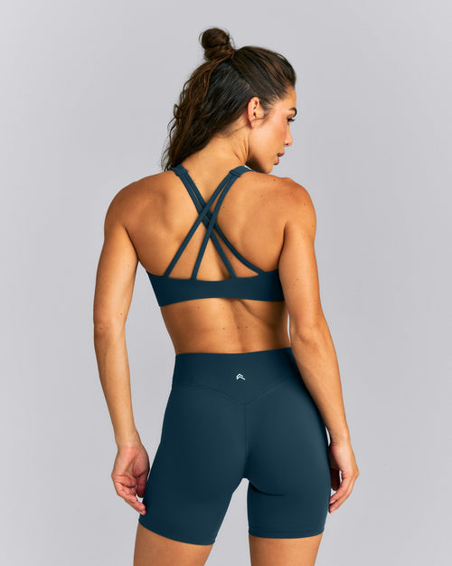 EasyLift™ High Neck Sports Bra | Dark Oil Blue