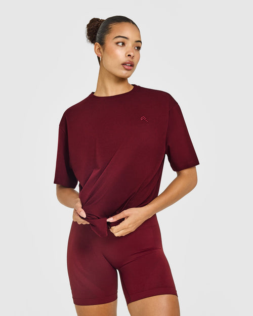 Oner Modal Classic Oversized Lightweight T-Shirt | Rosewood