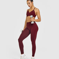 EnhanceLift™ Seamless Leggings with White Logo | Rosewood