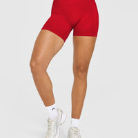 EnhanceLift™ Seamless Shorts with White Logo | Light Toasted Red