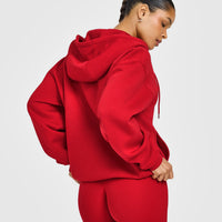 Foundations Zip Through Hoodie | Toasted Red