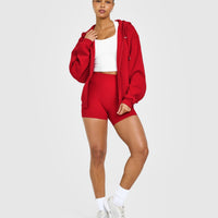 Foundations Zip Through Hoodie | Toasted Red