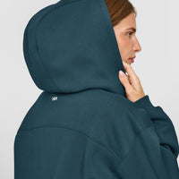 Foundations Zip Through Hoodie | Oil Blue