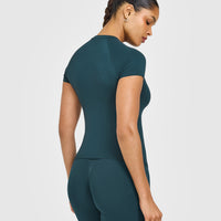 Go To Seamless Fitted Top | Oil Blue