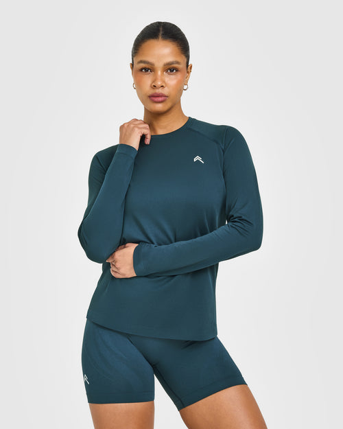 Oner Modal Go To Seamless Loose Long Sleeve Top | Oil Blue