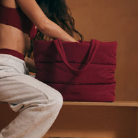 Quilted Tote Bag | Deep Cherry