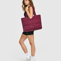 Quilted Tote Bag | Deep Cherry