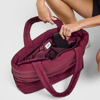 Quilted Tote Bag | Deep Cherry