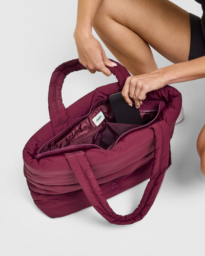 Quilted Tote Bag | Deep Cherry
