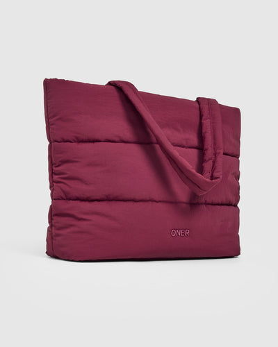Quilted Tote Bag | Deep Cherry