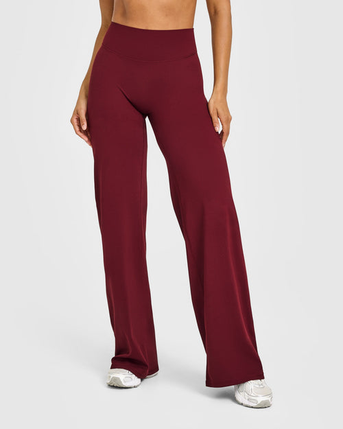 Oner Modal SoftMotion™ Straight Leg Bottoms with White Logo | Light Rosewood