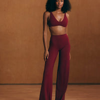 SoftMotion™ Straight Leg Bottoms with White Logo | Light Rosewood