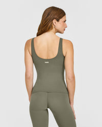 SoftMotion™ Scoop Neck Vest with White Logo | Alpine Green