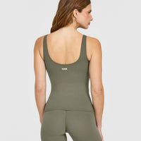 SoftMotion™ Scoop Neck Vest with White Logo | Alpine Green