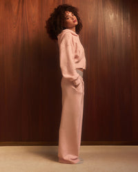 Oversized Knit Straight Leg Trousers | Soft Girl Pink