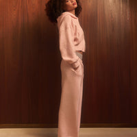 Oversized Knit Straight Leg Trousers | Soft Girl Pink