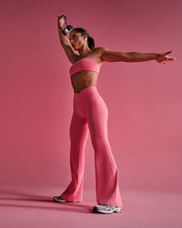 UnifiedMove™ Wrap Flared Bottoms with Reflective Logo | Hot Girl Pink