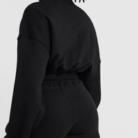 All Day Lightweight Crop 1/4 Zip Sweatshirt | Black