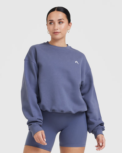 All Day Lightweight Oversized Sweatshirt | Slate Blue