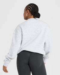 All Day Varsity Oversized Sweatshirt | Light Grey Marl