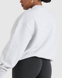 All Day Varsity Oversized Sweatshirt | Light Grey Marl