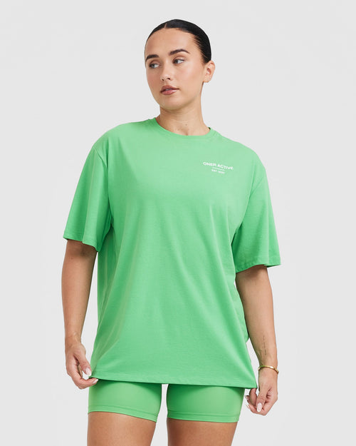 Oner Modal Classic Lifters Graphic Oversized Lightweight T-Shirt | Jade