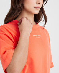 Graphic Oversized Short Sleeve Tee | Washed Peach Blossom