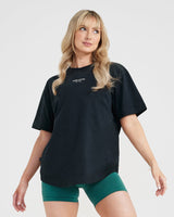 Graphic Oversized Short Sleeve Tee | Washed Black