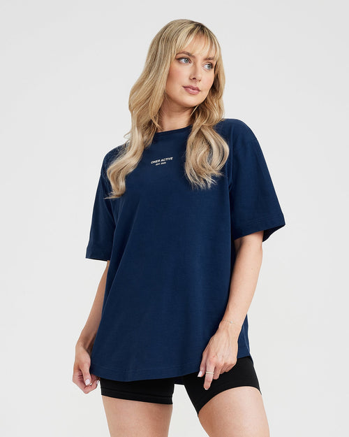 Oner Modal Graphic Oversized Short Sleeve Tee | Washed Midnight