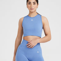 Classic Seamless 2.0 Crop Top | Light Denim Marl