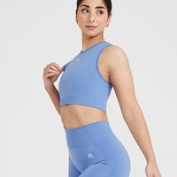Classic Seamless 2.0 Crop Top | Light Denim Marl