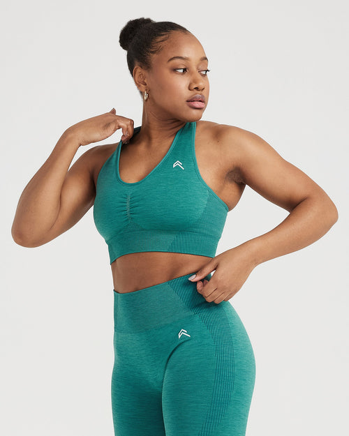 Oner Modal Classic Seamless 2.0 V-Neck Bralette | Mineral Green Marl