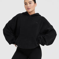 Fleece Oversized Hoodie | Black