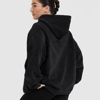 Fleece Oversized Hoodie | Black