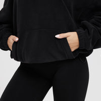 Fleece Oversized Hoodie | Black