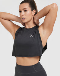 Go To Muscle Crop Vest | Coal