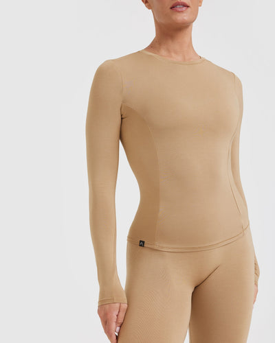 Mellow™ Soft Long Sleeve Top | Dune Brown