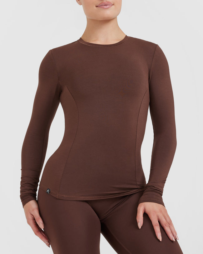 Mellow™ Soft Long Sleeve Top | Espresso
