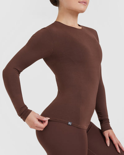 Mellow™ Soft Long Sleeve Top | Espresso