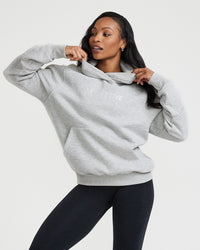 Classic Lounge Oversized Hoodie | Silver Marl