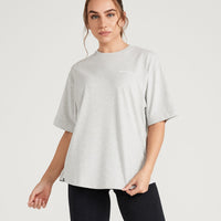 Classic Oversized Short Sleeve Tee | Silver Marl