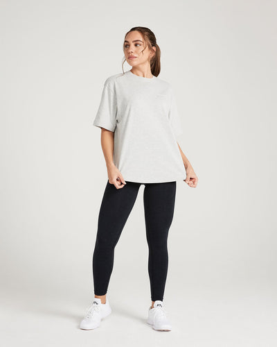 Classic Oversized Short Sleeve Tee | Silver Marl