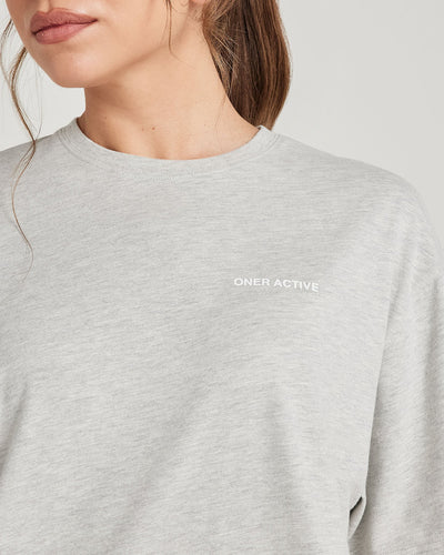 Classic Oversized Short Sleeve Tee | Silver Marl